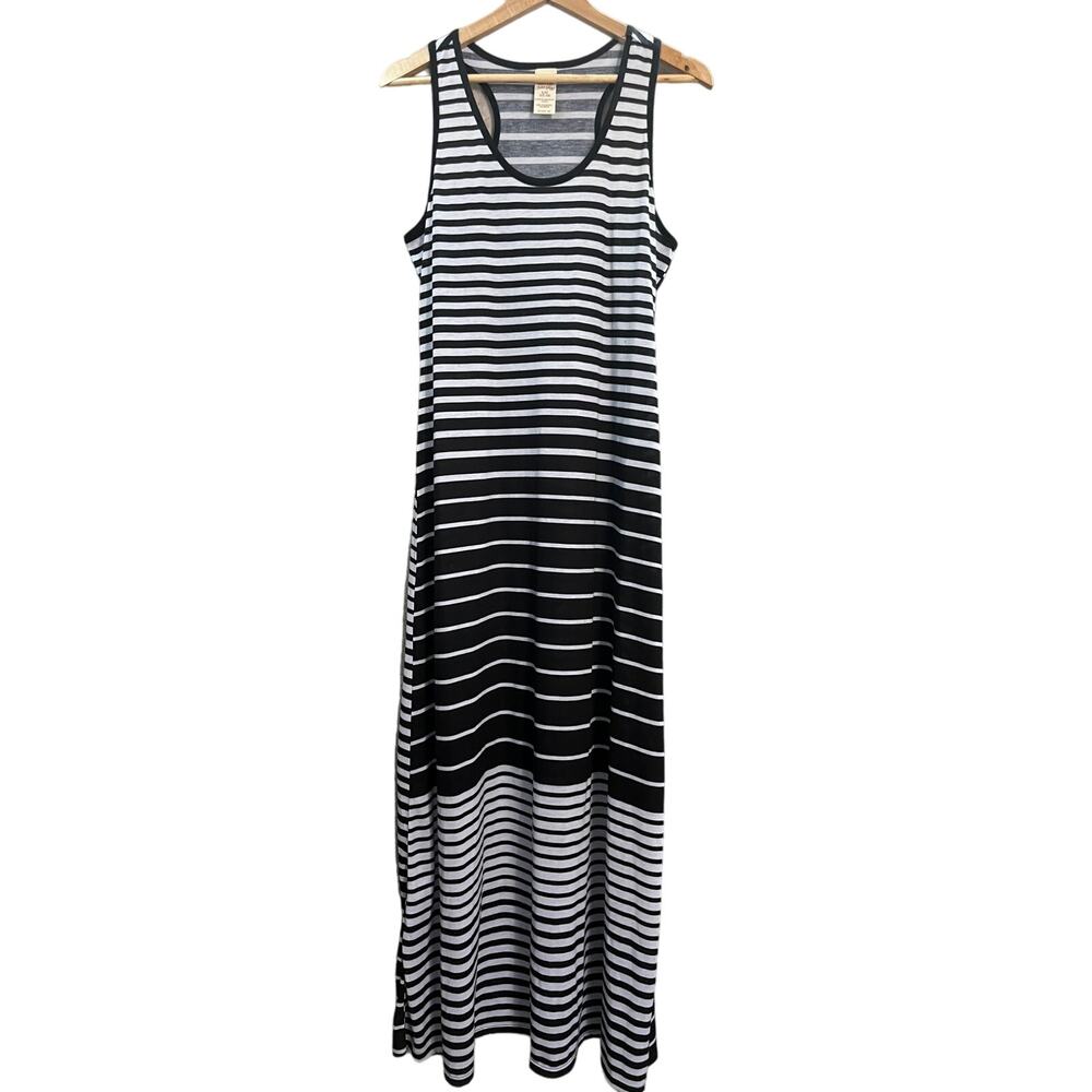 Faded Glory Black White Strip Dress Size‎ Large